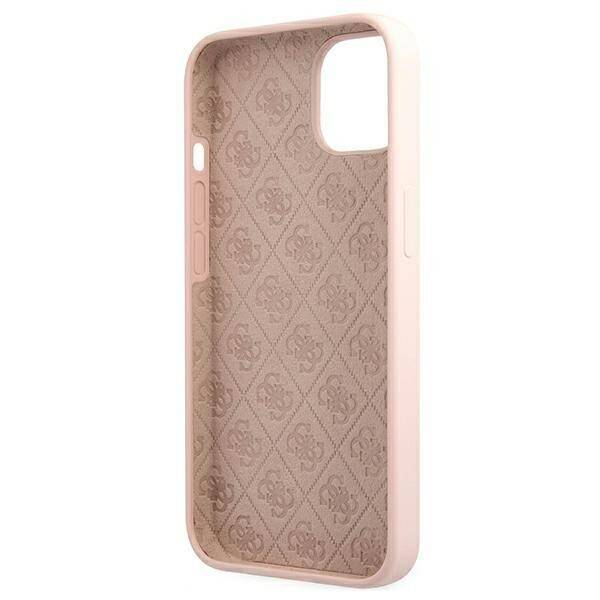 GUESS GUHMP13MLSLMGGLP IPHONE 13/14/15 6.1 "LIGHT PINK / LIGHT PINK HARDCASE SILICONE SCRIPT GOLD LOGO MAGSAFE