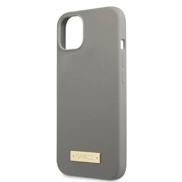 GUESS GUHMP13MSPLG IPHONE 13/14/15 6.1 "GRAY / GRAY HARD CASE SILICONE PLATE MAGSAFE LOGO