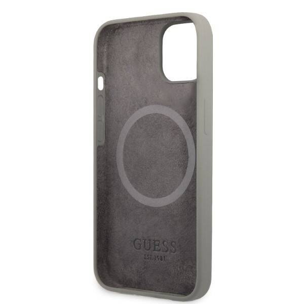 GUESS GUHMP13MSPLG IPHONE 13/14/15 6.1 "GRAY / GRAY HARD CASE SILICONE PLATE MAGSAFE LOGO