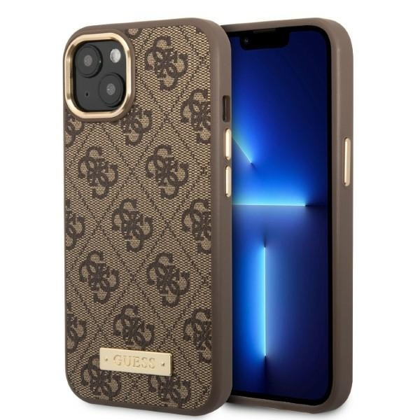 GUESS GUHMP13MU4GPRW IPHONE 13/14/15 6.1 "BROWN / BROWN HARD CASE 4G PLATE MAGSAFE LOGO