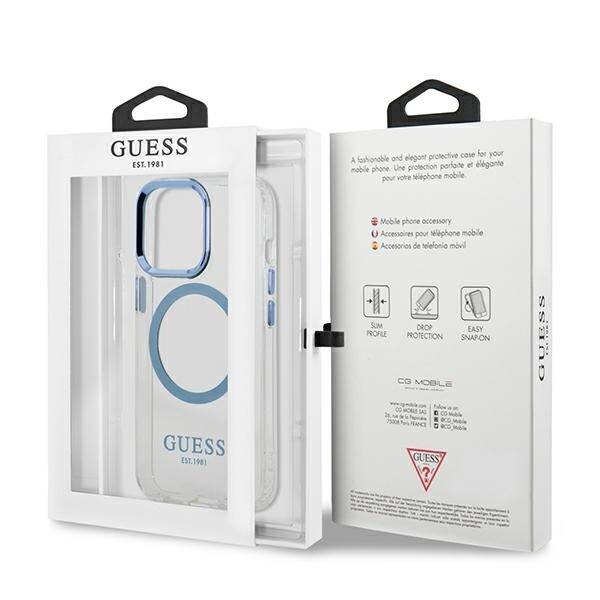 GUESS GUHMP13XHTRMB IPHONE 13 PRO MAX 6.7 "BLUE/BLUE HARD CASE METAL OUTLINE MAGSAFE