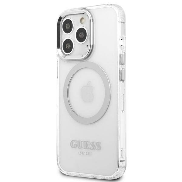 GUESS GUHMP13XHTRMS IPHONE 13 PRO MAX 6.7 "SILVER/SILVER HARD CASE METAL OUTLINE MAGSAFE