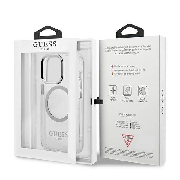 GUESS GUHMP13XHTRMS IPHONE 13 PRO MAX 6.7 "SILVER/SILVER HARD CASE METAL OUTLINE MAGSAFE