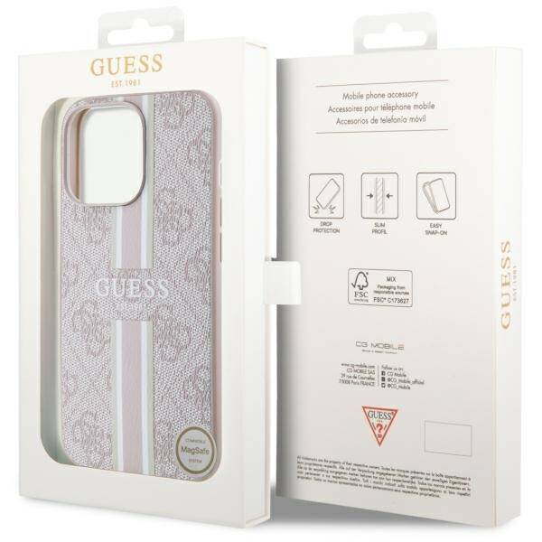 GUESS GUHMP13XP4RPSPP IPHONE 13 PRO MAX 6.7 "PINK/PINK HARDCASE 4G PRINTED STRIPES MAGSAFE