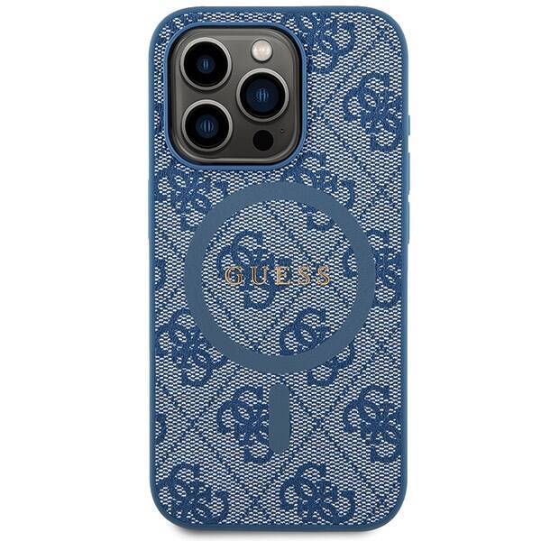 GUESS GUHMP14LG4GFRB IPHONE 14 PRO 6.1 "BLUE/BLUE HARDCASE 4G COLLECTION LEATHER METAL MAGSAFE LOGO