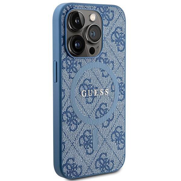 GUESS GUHMP14LG4GFRB IPHONE 14 PRO 6.1 "BLUE/BLUE HARDCASE 4G COLLECTION LEATHER METAL MAGSAFE LOGO