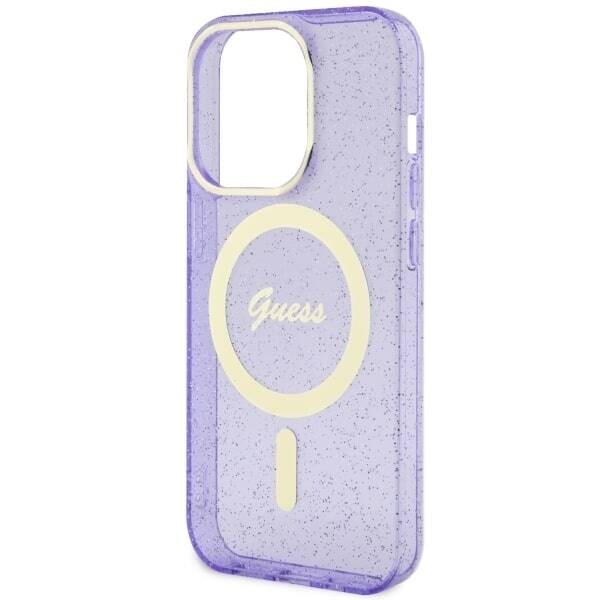 GUESS GUHMP14LHCGUG IPHONE 14 PRO 6.1 "PURPLE/PURPLE HARDCASE GLITTER GOLD MAGSAFE