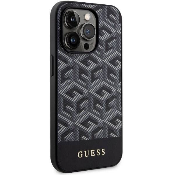 GUESS GUHMP14LHGCFSEK IPHONE 14 PRO 6.1 "BLACK/BLACK HARDCASE GCUBE STRIPES MAGSAFE