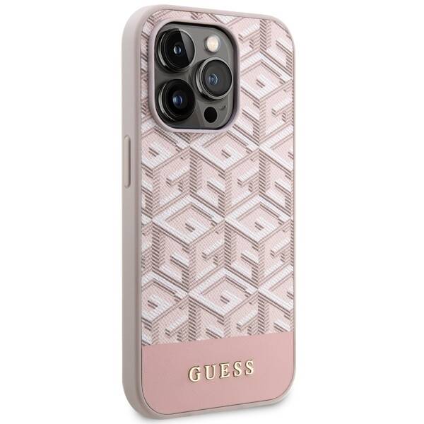 GUESS GUHMP14LHGCFSEP IPHONE 14 PRO 6.1 "PINK/PINK HARD CASE GCUBE STRIPES MAGSAFE