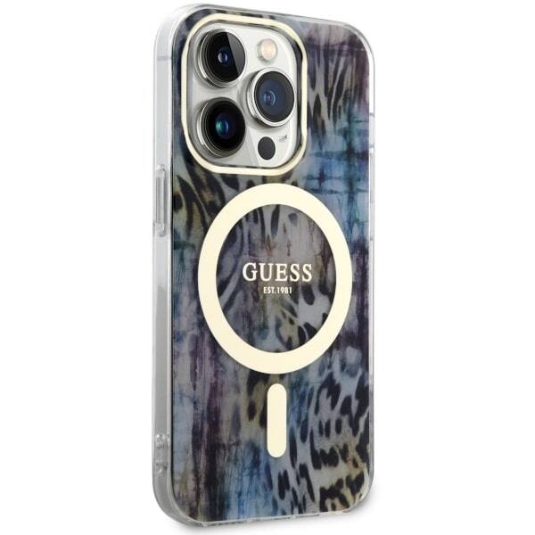 GUESS GUHMP14LHLEOPWB IPHONE 14 PRO 6.1 "BLUE/BLUE HARDCASE LEOPARD MAGSAFE