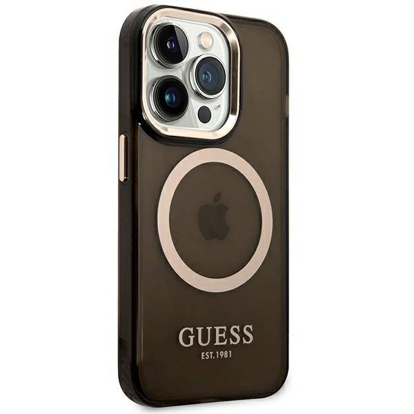 GUESS GUHMP14LHTCMK IPHONE 14 PRO 6.1 "BLACK/BLACK HARD CASE GOLD OUTLINE TRANSLUENT MAGSAFE