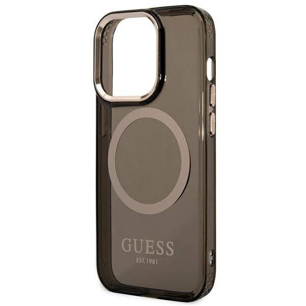 GUESS GUHMP14LHTCMK IPHONE 14 PRO 6.1 "BLACK/BLACK HARD CASE GOLD OUTLINE TRANSLUENT MAGSAFE