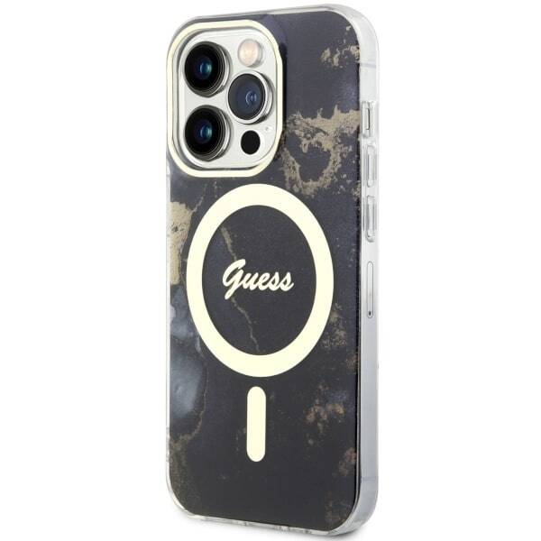 GUESS GUHMP14LHTMRSK IPHONE 14 PRO 6.1 "BLACK/BLACK HARDCASE GOLDEN MARBLE MAGSAFE