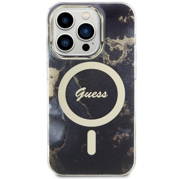 GUESS GUHMP14LHTMRSK IPHONE 14 PRO 6.1 "BLACK/BLACK HARDCASE GOLDEN MARBLE MAGSAFE