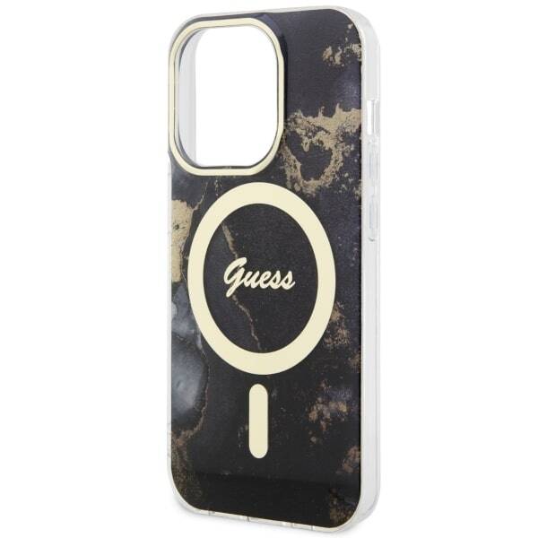 GUESS GUHMP14LHTMRSK IPHONE 14 PRO 6.1 "BLACK/BLACK HARDCASE GOLDEN MARBLE MAGSAFE