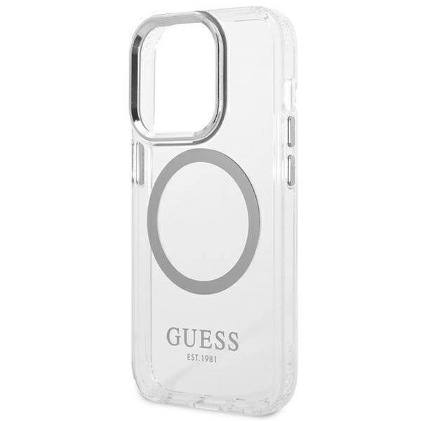 GUESS GUHMP14LHTMS IPHONE 14 PRO 6.1 "SILVER/SILVER HARD CASE METAL OUTLINE MAGSAFE