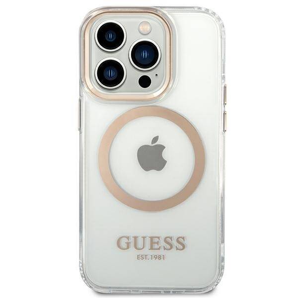 GUESS GUHMP14LHTRMD IPHONE 14 PRO 6.1 "GOLD/GOLD HARD CASE METAL OUTLINE MAGSAFE