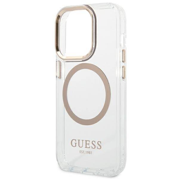 GUESS GUHMP14LHTRMD IPHONE 14 PRO 6.1 "GOLD/GOLD HARD CASE METAL OUTLINE MAGSAFE