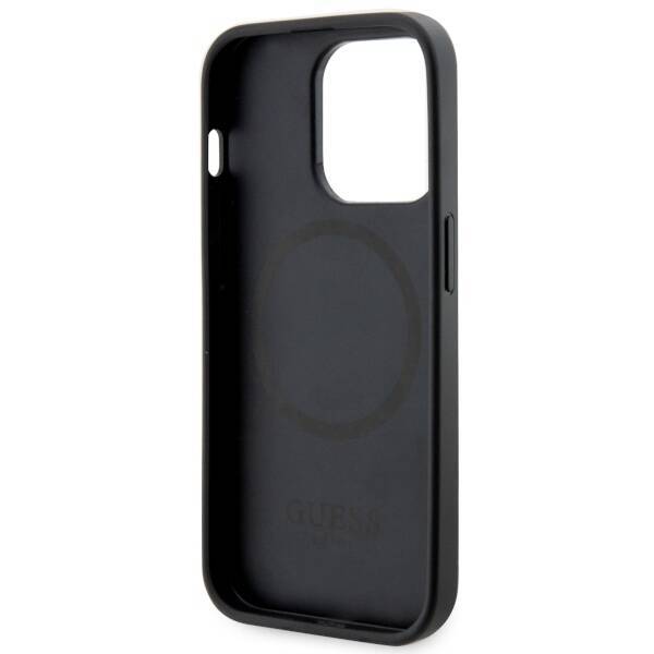 GUESS GUHMP14LP4RPSK IPHONE 14 PRO 6.1 "BLACK/BLACK HARDCASE 4G PRINTED STRIPE MIGSAFE