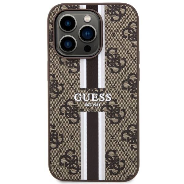 GUESS GUHMP14LP4RPSW IPHONE 14 PRO 6.1 "BROWN/BROWN HARDCASE 4G PRINTED STRIPE MIGSAFE