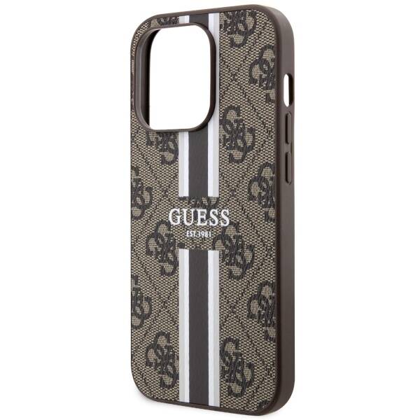 GUESS GUHMP14LP4RPSW IPHONE 14 PRO 6.1 "BROWN/BROWN HARDCASE 4G PRINTED STRIPE MIGSAFE