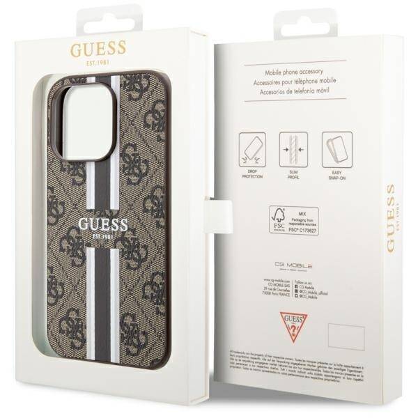 GUESS GUHMP14LP4RPSW IPHONE 14 PRO 6.1 "BROWN/BROWN HARDCASE 4G PRINTED STRIPE MIGSAFE