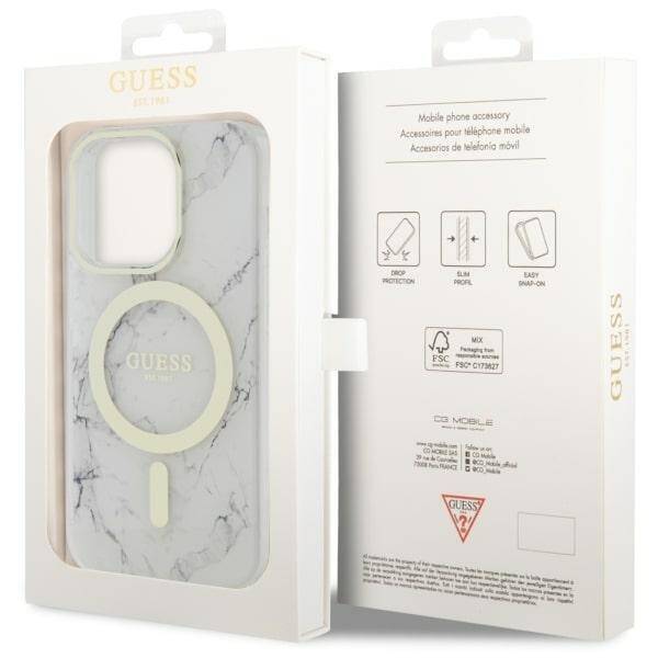 GUESS GUHMP14LPCUMAH IPHONE 14 PRO 6.1 "WHITE/WHITE HARDCASE MARBLE MAGSAFE