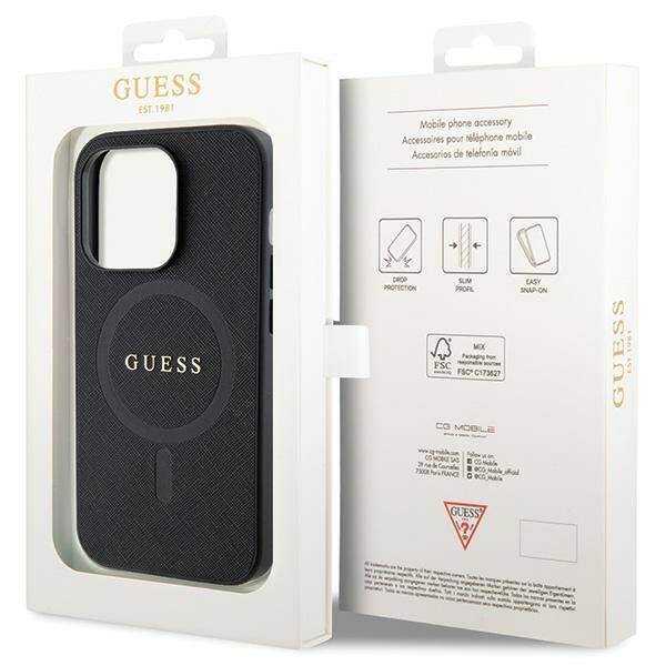 GUESS GUHMP14LPSAHMCK IPHONE 14 PRO 6.1 "BLACK/BLACK HARDCASE SAFFIANO MAGSAFE