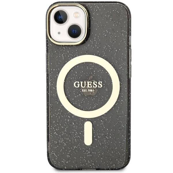 GUESS GUHMP14MHCGK IPHONE 14 PLUS / 15 PLUS 6.7 "BLACK / BLACK HARDCASE GLITTER GOLD MAGSAFE