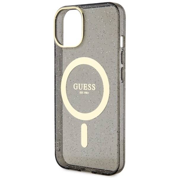 GUESS GUHMP14MHCGK IPHONE 14 PLUS / 15 PLUS 6.7 "BLACK / BLACK HARDCASE GLITTER GOLD MAGSAFE