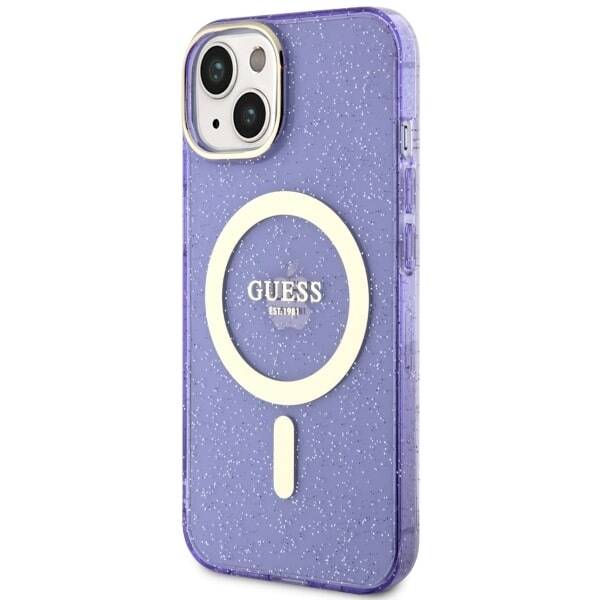 GUESS GUHMP14MHCGUG IPHONE 14 PLUS / 15 PLUS 6.7 "PURPLE / PURPLE HARDCASE GLITTER GOLD MAGSAFE