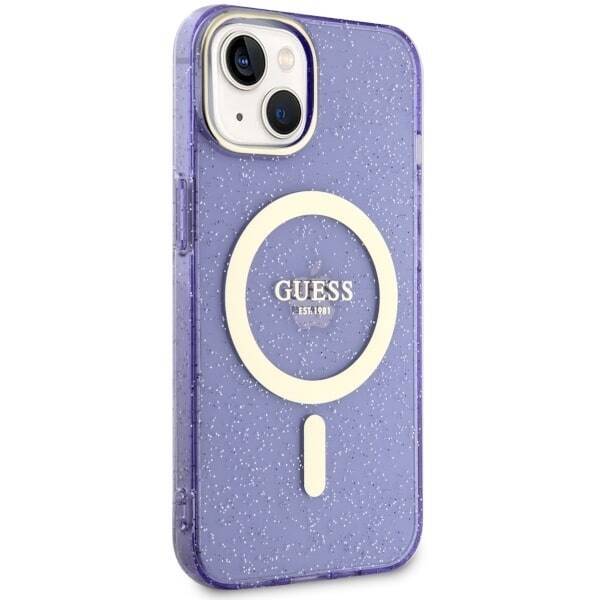 GUESS GUHMP14MHCGUG IPHONE 14 PLUS / 15 PLUS 6.7 "PURPLE / PURPLE HARDCASE GLITTER GOLD MAGSAFE