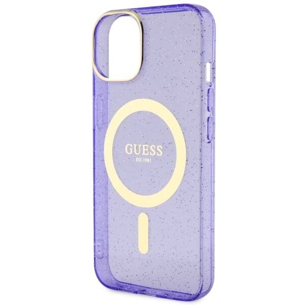 GUESS GUHMP14MHCGUG IPHONE 14 PLUS / 15 PLUS 6.7 "PURPLE / PURPLE HARDCASE GLITTER GOLD MAGSAFE