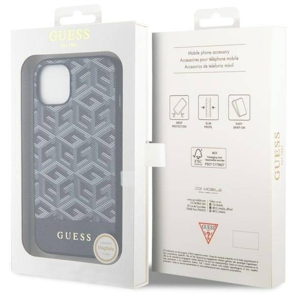 GUESS GUHMP14MHGCFSEK IPHONE 14 PLUS / 15 PLUS 6.7 "BLACK / BLACK HARDCASE GCUBE STRIPES MAGSAFE