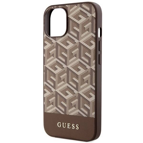 GUESS GUHMP14MHGCFSEW IPHONE 14 PLUS / 15 PLUS 6.7 "BROWN / BROWN HARD CASE GCUBE STRIPES MAGSAFE