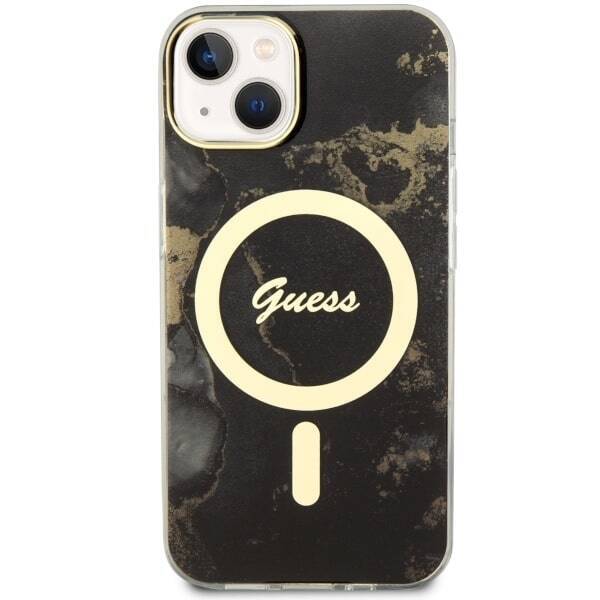 GUESS GUHMP14MHTMRSK IPHONE 14 PLUS / 15 PLUS 6.7 "BLACK / BLACK HARDCASE GOLDEN MARBLE MAGSAFE