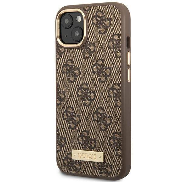 GUESS GUHMP14MU4GPRW IPHONE 14 PLUS / 15 PLUS 6.7 "BROWN / BROWN HARD CASE 4G PLATE MAGSAFE LOGO