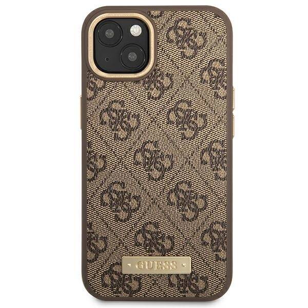 GUESS GUHMP14MU4GPRW IPHONE 14 PLUS / 15 PLUS 6.7 "BROWN / BROWN HARD CASE 4G PLATE MAGSAFE LOGO