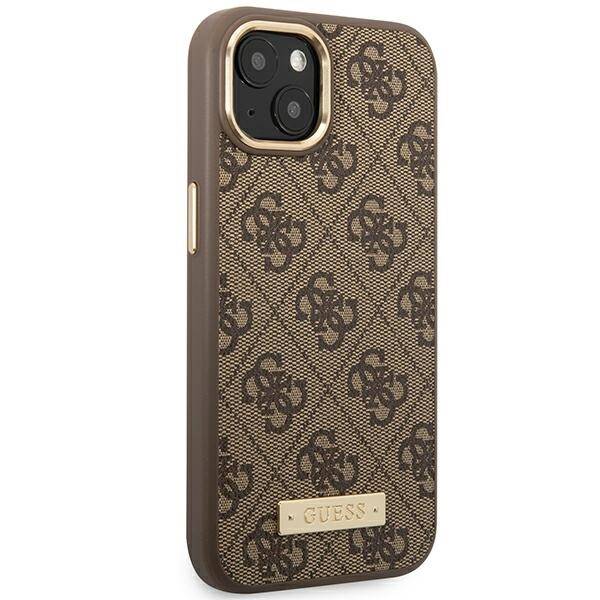 GUESS GUHMP14MU4GPRW IPHONE 14 PLUS / 15 PLUS 6.7 "BROWN / BROWN HARD CASE 4G PLATE MAGSAFE LOGO