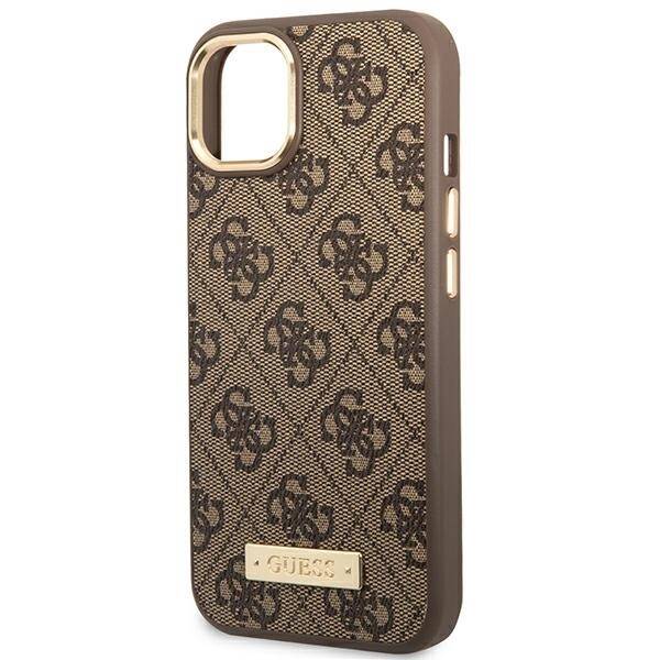 GUESS GUHMP14MU4GPRW IPHONE 14 PLUS / 15 PLUS 6.7 "BROWN / BROWN HARD CASE 4G PLATE MAGSAFE LOGO