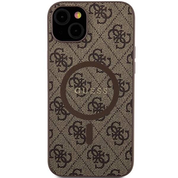 GUESS GUHMP14SG4GFRW IPHONE 14/15/13 6.1 "BROWN / BROWN HARDCASE 4G COLLECTION LEATHER METAL MAGSAFE LOGO