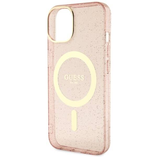 GUESS GUHMP14SHCCGP IPHONE 14/15/13 6.1 "PINK / PINK HARDCASE GLITTER GOLD MAGSAFE