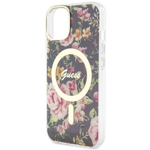 GUESS GUHMP14SHCFWSK IPHONE 14/15/13 6.1 "BLACK / BLACK HARDCASE FLOWER MAGSAFE