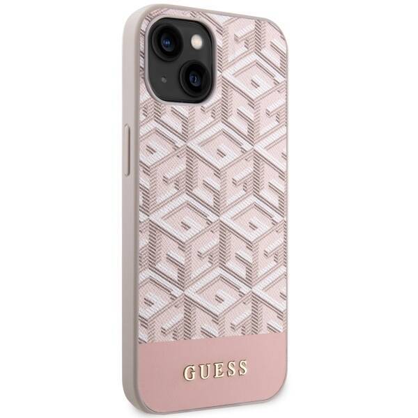 GUESS GUHMP14SHGCFSEP IPHONE 14/15/13 6.1 "PINK / PINK HARD CASE GCUBE STRIPES MAGSAFE