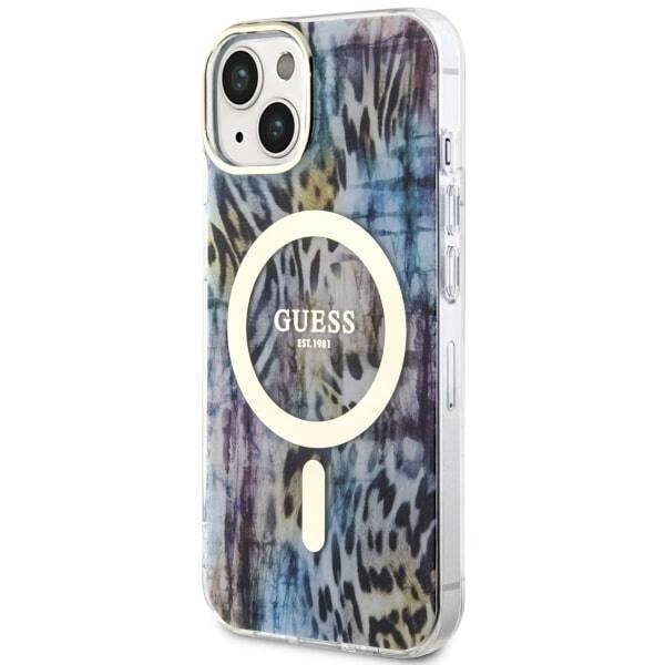 GUESS GUHMP14SHSHLEOPWB IPHONE 14/15/13 6.1 "BLUE / BLUE HARDCASE LEOPARD MAGSAFE