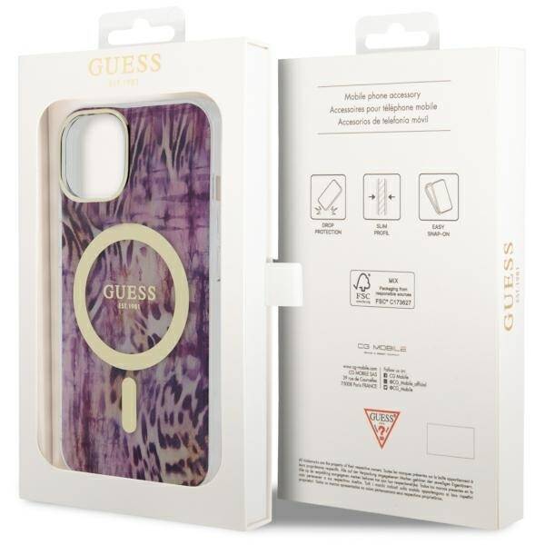 GUESS GUHMP14SHSHLEOPWP IPHONE 14/15/13 6.1 "PINK / PINK HARDCASE LEOPARD MAGSAFE