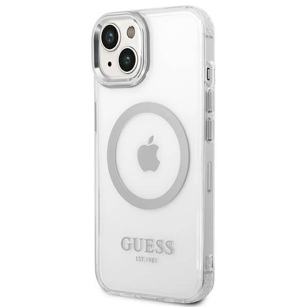 GUESS GUHMP14SHSHTMS IPHONE 14/15/13 6.1 "SILVER / SILVER HARD CASE METAL OUTLINE MAGSAFE