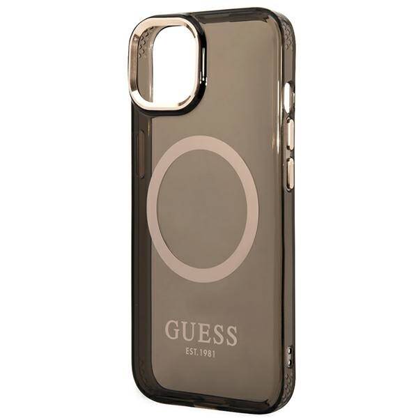 GUESS GUHMP14SHTCMK IPHONE 14/15/13 6.1 "BLACK / BLACK HARD CASE GOLD OUTLINE TRANSLUENT MAGSAFE