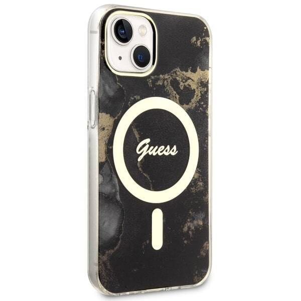 GUESS GUHMP14SHTMRSK IPHONE 14/15/13 6.1 "BLACK / BLACK HARDCASE GOLDEN MARBLE MAGSAFE