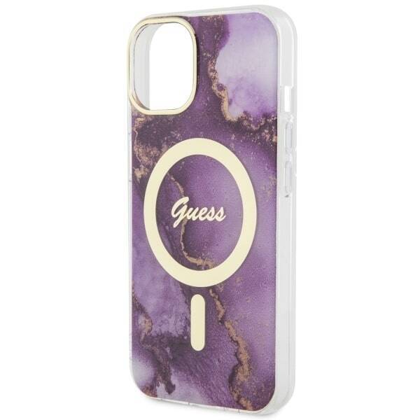 GUESS GUHMP14SHTMRU IPHONE 14/15/13 6.1 "PURPUROWY / PURPLE HARDCASE GOLDEN MARBLE MAGSAFE